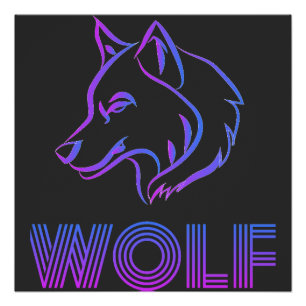 Póster Rótulo Wolf y Ilustracion