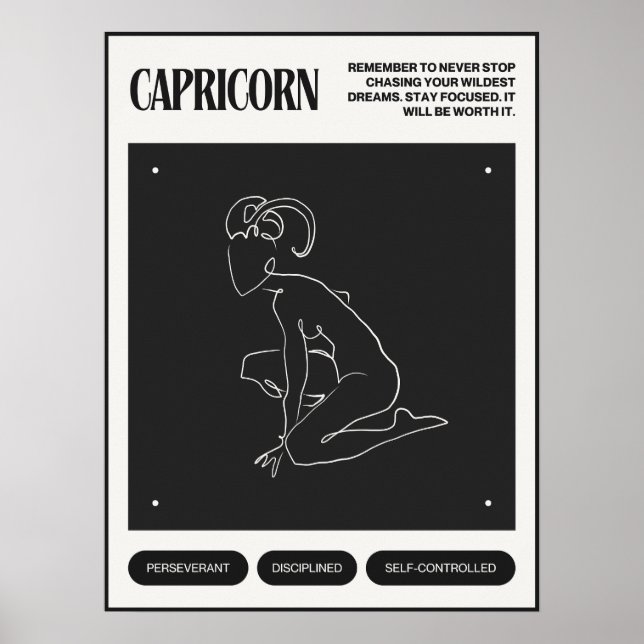 Póster Rótulo Zodiac Capricorn (Frente)