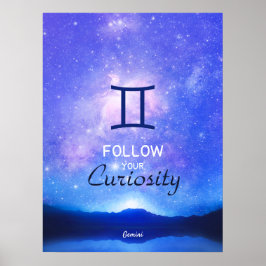 Póster Rótulo Zodiac Gemini Dreamy Star Poster de citas d