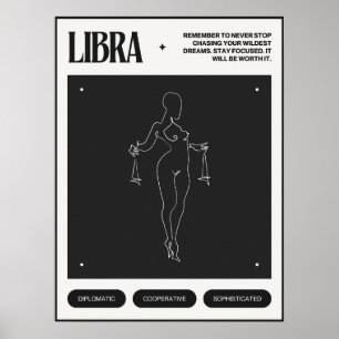 Póster Rótulo Zodiac Libra