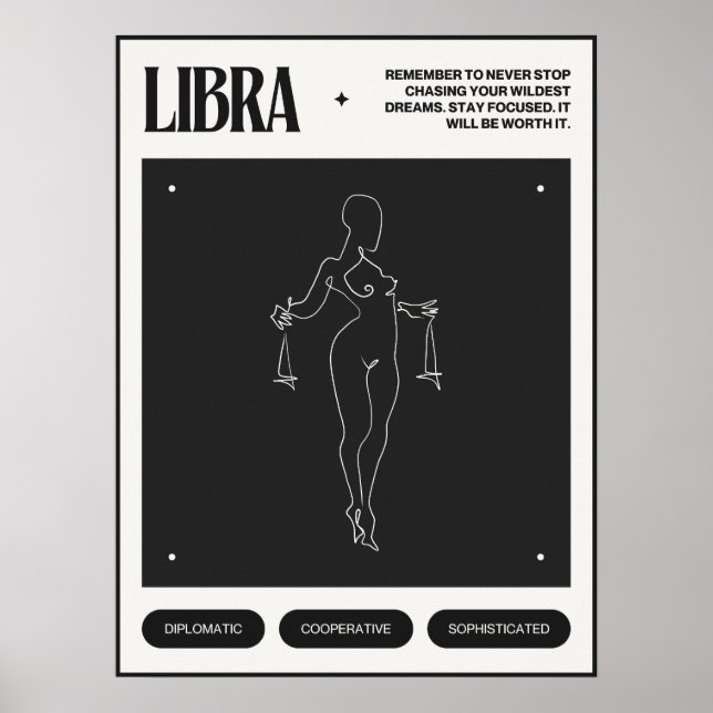 Póster Rótulo Zodiac Libra (Frente)