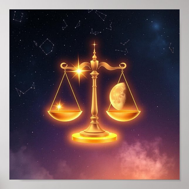 Póster Rótulo Zodiac Poster Libra (Frente)