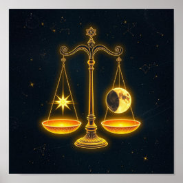 Póster Rótulo Zodiac Poster Libra