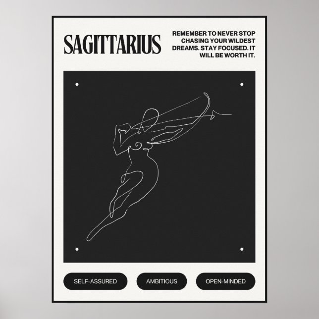 Póster Rótulo Zodiac Sagittarius (Frente)