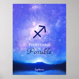 Póster Rótulo Zodiac Sagittarius Dreamy Sky Quote Poster