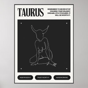 Póster Rótulo Zodiac Taurus