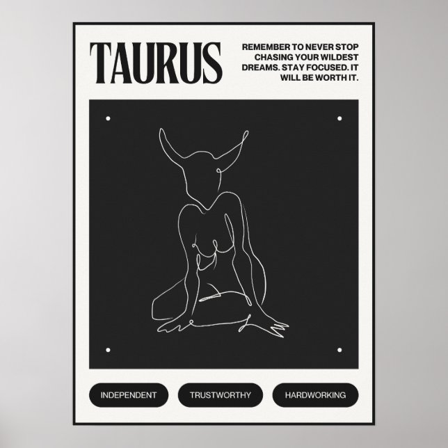 Póster Rótulo Zodiac Taurus (Frente)