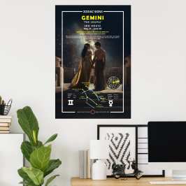 Póster Rótulo zodiaco de Gemini