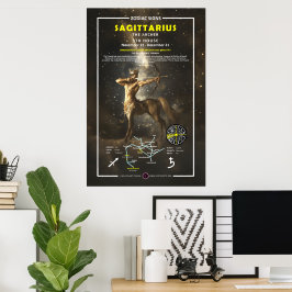 Póster Rótulo zodiaco de Sagittarius