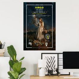 Póster Rótulo zodiaco de Virgo