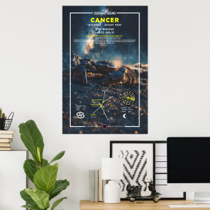 Póster Rótulo zodiaco del cáncer