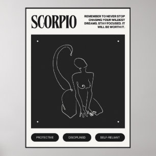 Póster Rótulo zodiaco Escorpio