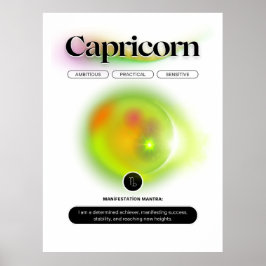 Póster Rótulo Zodiaco moderno capricornio Cita Elemento T