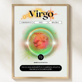 Póster Rótulo Zodiaco moderno Elemento de la Tierra de la