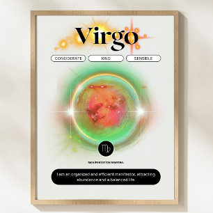 Póster Rótulo Zodiaco moderno Elemento de la Tierra de la