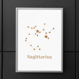Póster Rótulo Zodiaco moderno Sagittarius de Oro| Incendi