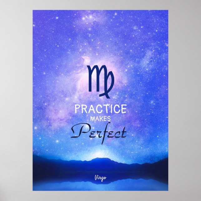 Póster Rótulo zodiaco Virgo Dreamy Star Sky Poster de cit (Frente)
