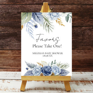 Póster Rótulos a favor de la fiesta verde Flor azul turqu