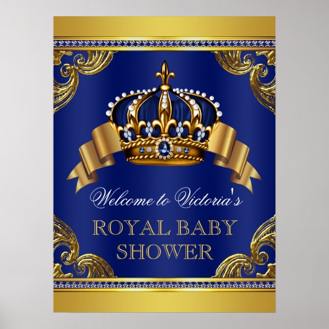 Póster Rótulos Baby Shower de Fancy Prince (Frente)