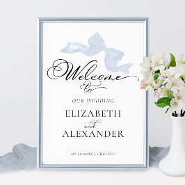 Póster Rótulos Bodas de bienvenida | Calligrafía Blue Bow