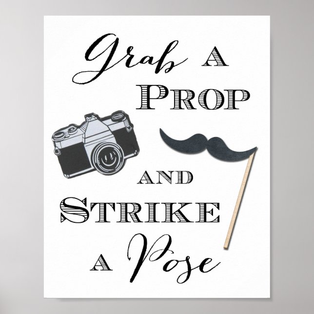 Póster Rótulos bodas Poster fotobatón agarrarse un produc (Frente)