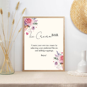 Póster Rótulos de bar de ducha de color rosa moderno