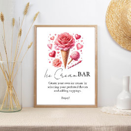 Póster Rótulos de bar de ducha de color rosa moderno