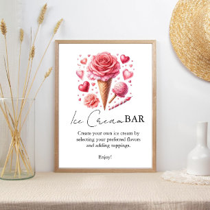 Póster Rótulos de bar de ducha de color rosa moderno
