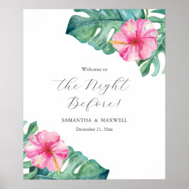 Póster Rótulos de cena de ensayo boda Flores de hibiscus