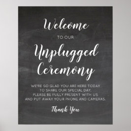Póster Rótulos de ceremonias de Chalkboard Boda Unplugged