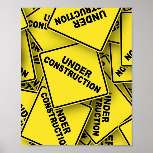 Póster Rótulos de construcción en curso (Frente)
