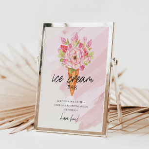 Póster Rótulos de ducha de novias con crema de hielo cose