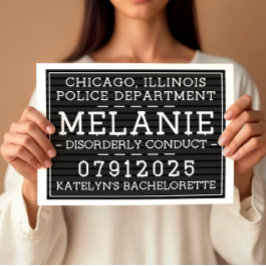 Póster Rótulos de Mug Shot Personalizados, fiesta de cump