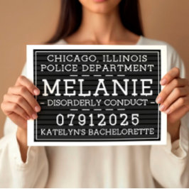 Póster Rótulos de Mug Shot personalizados, fiesta de la s