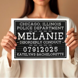 Póster Rótulos de Mug Shot personalizados, fiesta de la s