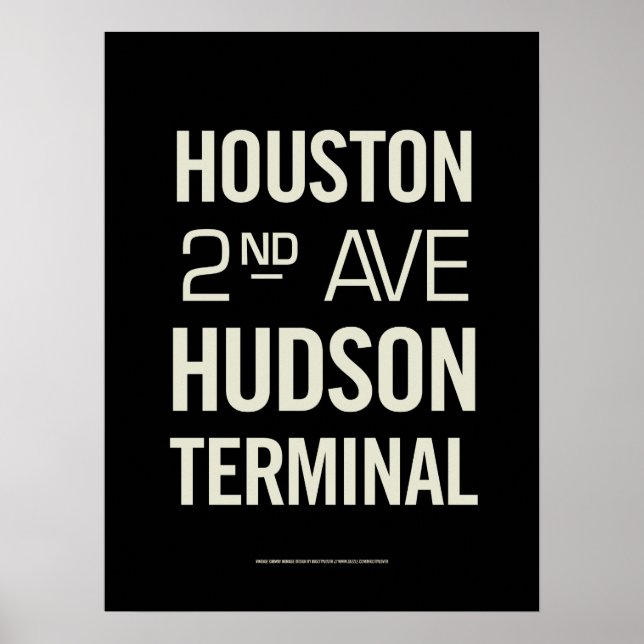 Póster Rótulos del metro BCL Vintage (Frente)