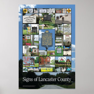 Póster Rótulos del poster del condado de Lancaster