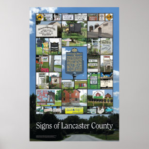 Póster Rótulos del Poster del condado de Lancaster