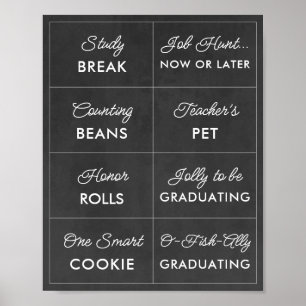 Póster Rótulos editables de Chalkboard Graduation Candy B