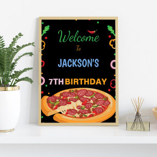 Póster Rótulos Fiestas Pizza Completos
