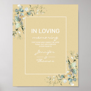 Póster Rótulos hojas verdes Bodas, minimalismo elegante