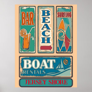 Póster Rótulos Jersey Shore cambian o editan texto