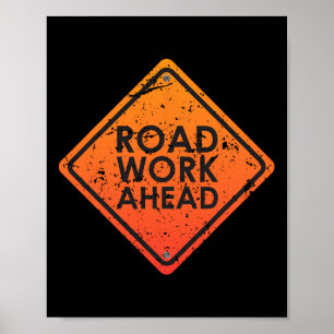 Póster Rótulos por carretera divertidas luces de tráfico
