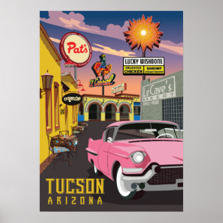 Póster Rótulos Retro de 28" x 20" - Tucson, AZ