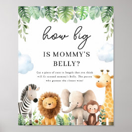 Póster Rótulos Safari en Baby Shower - Belly de mamá