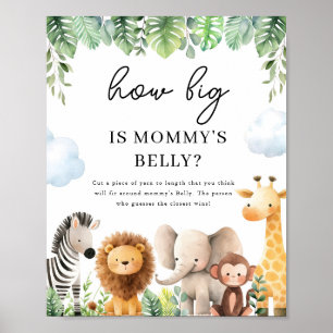 Póster Rótulos Safari en Baby Shower - Belly de mamá