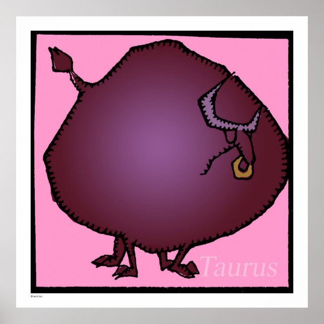 Póster Rótulos zodiacales Taurus Cumpleaños gran Poster 3 (Frente)