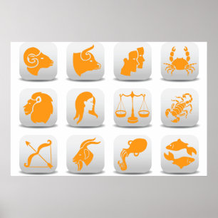 Póster Rótulos zodiacos