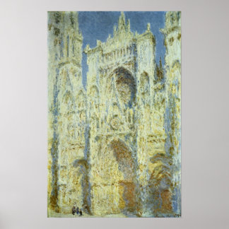 Póster Rouen Cathedral West Facade Sunlight, Claude Monet