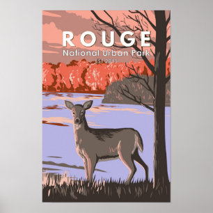 Póster Rouge National Urban Park Canada Travel Vintage